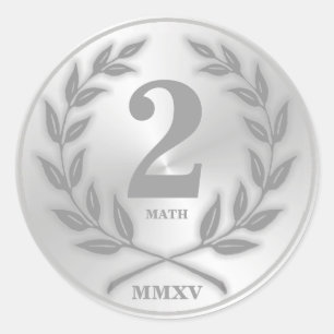 Sticker Rond Médaille d'argent de l'étudiant