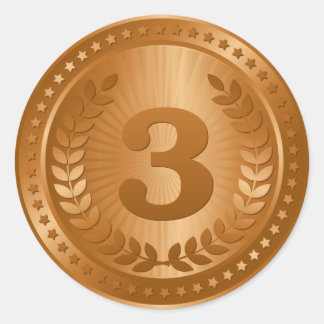 Sticker Rond Médaille de bronze 3ème place