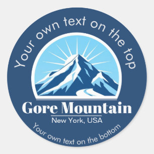 Sticker Rond Médaille de ski Gore Mountain, New York