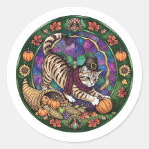 Médaille de verre teinté de chat tabby Pèlerin de