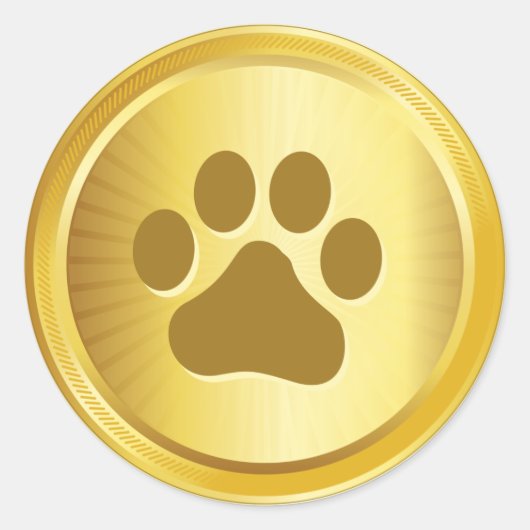 Sticker Rond Médaille d'or du spectacle de chiens (Devant)