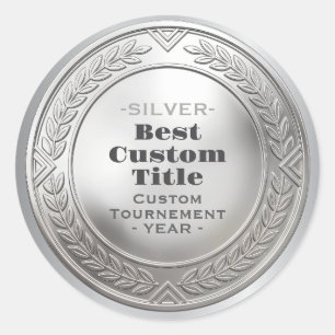 Sticker Rond Médaille personnalisée 3D réaliste en feuille d'ar