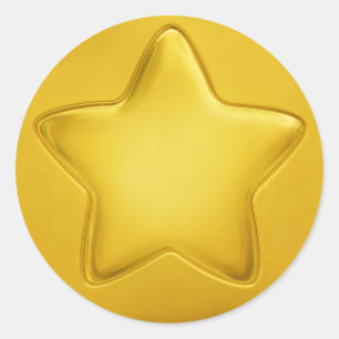 Sticker Rond Médaille personnalisée Premium 3D étoile jaune