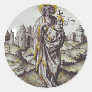 Sticker Rond Médaillon avec saint Jean-Baptiste