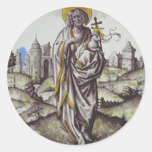 Sticker Rond Médaillon avec saint Jean-Baptiste (Devant)