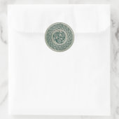 Sticker Rond Médaillon irlandais Celtic Knotwork Motif en vert (Sac)