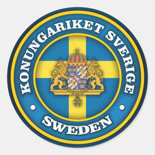 Sticker Rond Médaillon suédois (Devant)