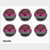 STICKER ROND MÉDALLION MUSCLE FIDE (Feuille)