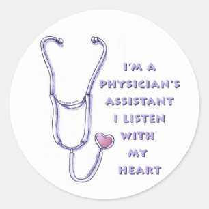 Sticker Rond Médecin Assistant Coeur
