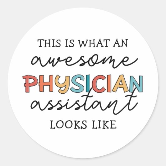 Sticker Rond Médecin Assistant Funny Awesome PA (Devant)
