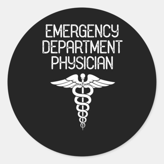 Sticker Rond Médecin du service d'urgence Médecin ER (Devant)