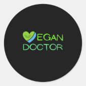 Sticker Rond médecin vegan (Devant)