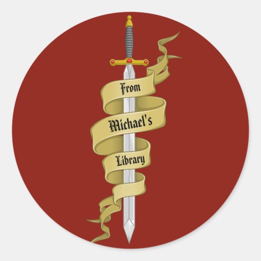 Sticker Rond Medeival Gold Sword from the Library of (Devant)