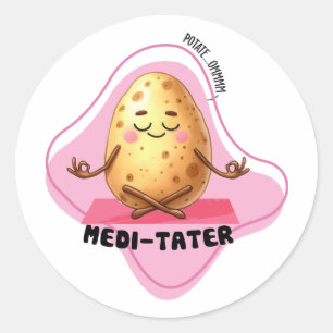 Sticker Rond Médi-Tater, Pun de pommes de terre  