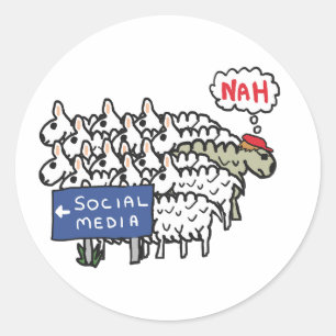 Sticker Rond Médias sociaux