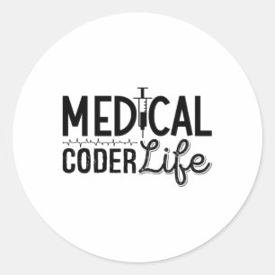 Sticker Rond Medical Coder Life Assistant ICD Programmer Coding