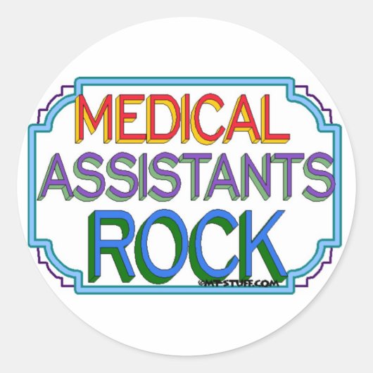 Sticker Rond Médicale Assistants Rock (Devant)