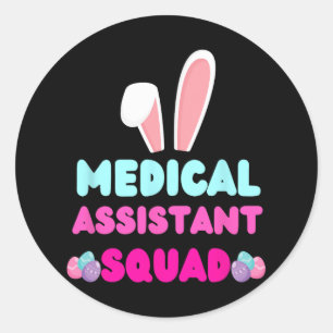 Sticker Rond Médicale lapin de Squad Ear Costume de Pâques OEuf