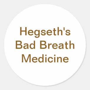 Sticker Rond Médicament contre la mauvaise haleine de Hegseth H