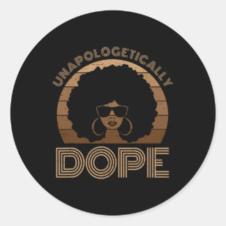 Sticker Rond Médicament sans apologisme Melanin Afro Queen Blac