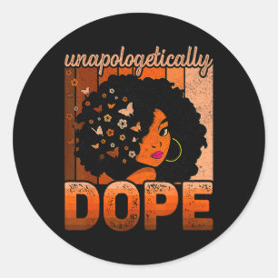 Sticker Rond Médicament sans apologisme Melanin Afro Queen Blac