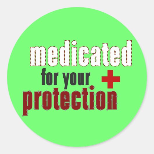 Sticker Rond Médicé pour votre feuille d'autocollants de protec (Devant)
