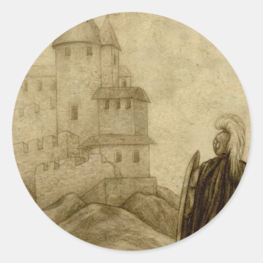Sticker Rond Médiéval (Devant)