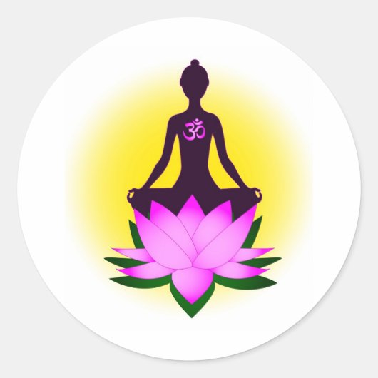 Sticker Rond Méditation (Devant)