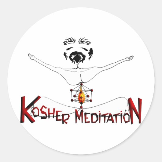 Sticker Rond Méditation cachère (Devant)