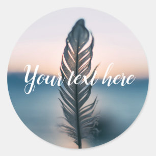 Sticker Rond Méditation de la mer aux plumes