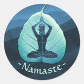 Sticker Rond Méditation de l'instructeur YOGA Pose Bodhi Coupe (Devant)