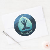 Sticker Rond Méditation de l'instructeur YOGA Pose Bodhi Coupe (Enveloppe)