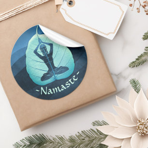 Sticker Rond Méditation de l'instructeur YOGA Pose Bodhi Coupe