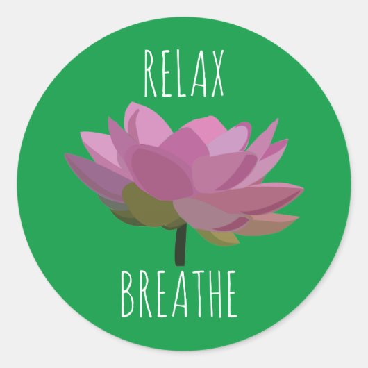Sticker Rond Méditation de Lotus Flower Yoga (Devant)