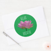 Sticker Rond Méditation de Lotus Flower Yoga (Enveloppe)