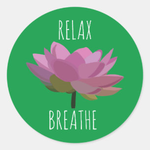 Sticker Rond Méditation de yoga de fleur de lotus