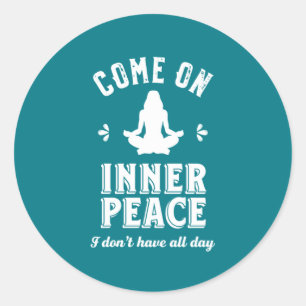 Sticker Rond Méditation de Yoga sarcastique amusante dans la pa