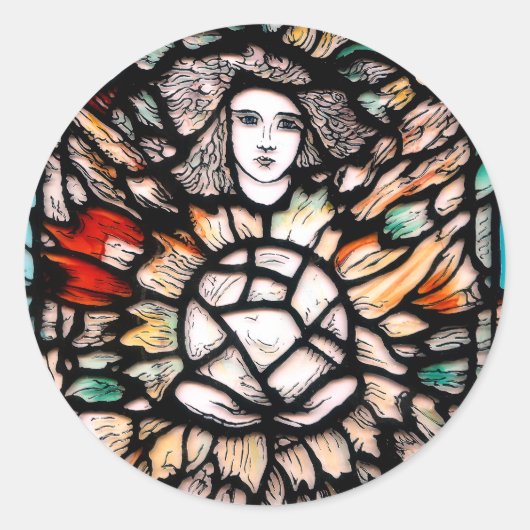 Sticker Rond Méditation en couleurs (Devant)