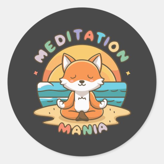 Sticker Rond Méditation Mania (Devant)