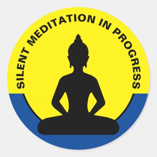 Sticker Rond Méditation SILENCIEUSE en cours & Bouddha Mindfuln (Devant)