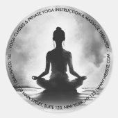 Sticker Rond Méditation Yoga Instructeur Lotus Pose Peinture à  (Devant)