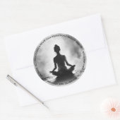 Sticker Rond Méditation Yoga Instructeur Lotus Pose Peinture à  (Enveloppe)