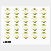 Sticker Rond Mediterranean Italy Greece Lemon Vibrant Wedding (Feuille)