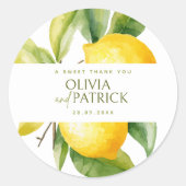 Sticker Rond Mediterranean Italy Greece Lemon Vibrant Wedding (Devant)