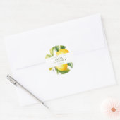 Sticker Rond Mediterranean Italy Greece Lemon Vibrant Wedding (Enveloppe)