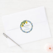 Sticker Rond Mediterranean Lemon Main Squeeze Fête de Mariage (Enveloppe)