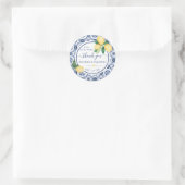 Sticker Rond Mediterranean Lemons Bridal Shower Thank You (Sac)
