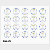 Sticker Rond Mediterranean Tile Main Squeze Lemon Enterrement d (Feuille)