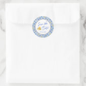 Sticker Rond Mediterranean Wedding Save The Date Envelope Seal (Sac)