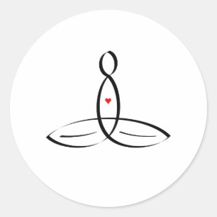 Sticker Rond Méditeur stylisé